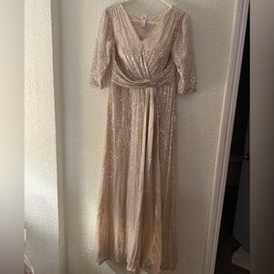 Elegant Sequin Maxi Dress in Champagne 12